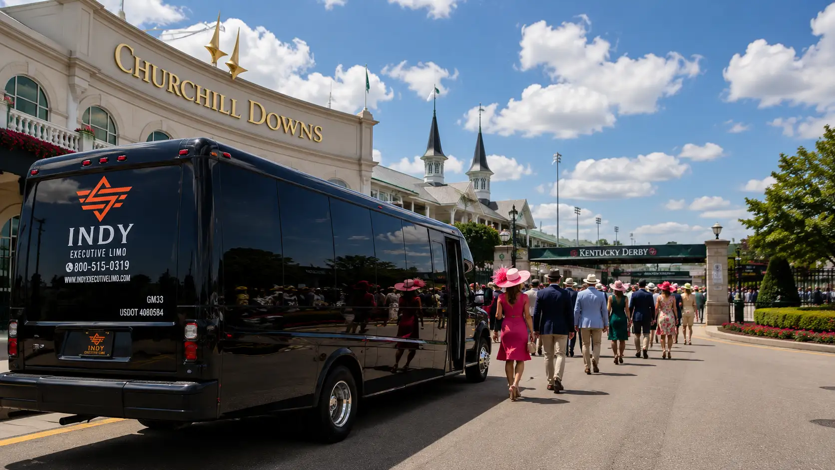 Indianapolis to Louisville chauffeured car service for Kentucky Derby
