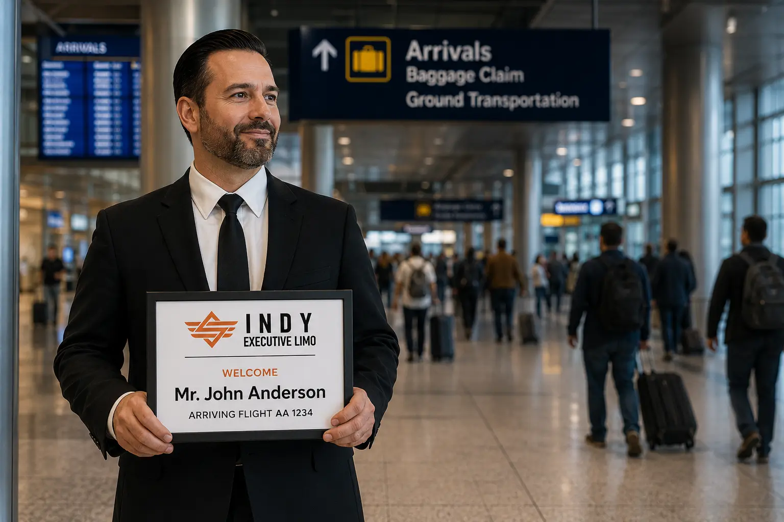 Meet and Greet Service Indianapolis Airport - Chauffeur Waiting at Arrivals