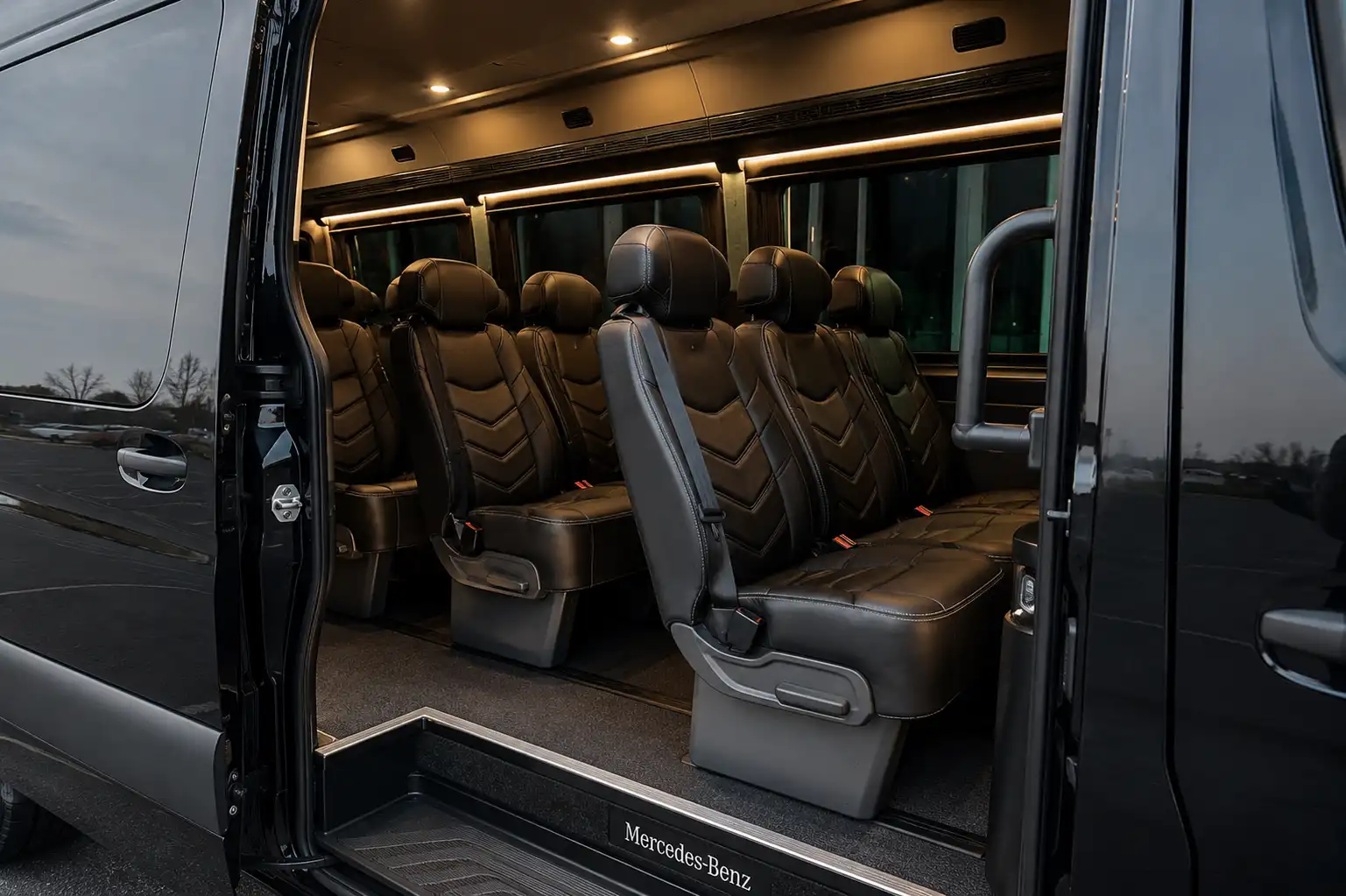 Mercedes Sprinter Interior - Premium Leather Seating and Climate Control