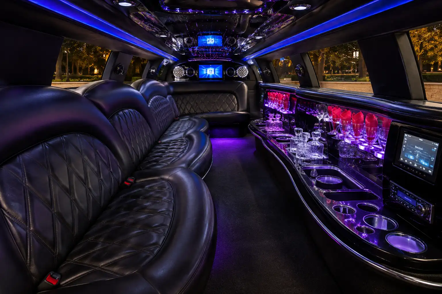 Stretch Limousine Interior - LED Lighting for Prom Indianapolis