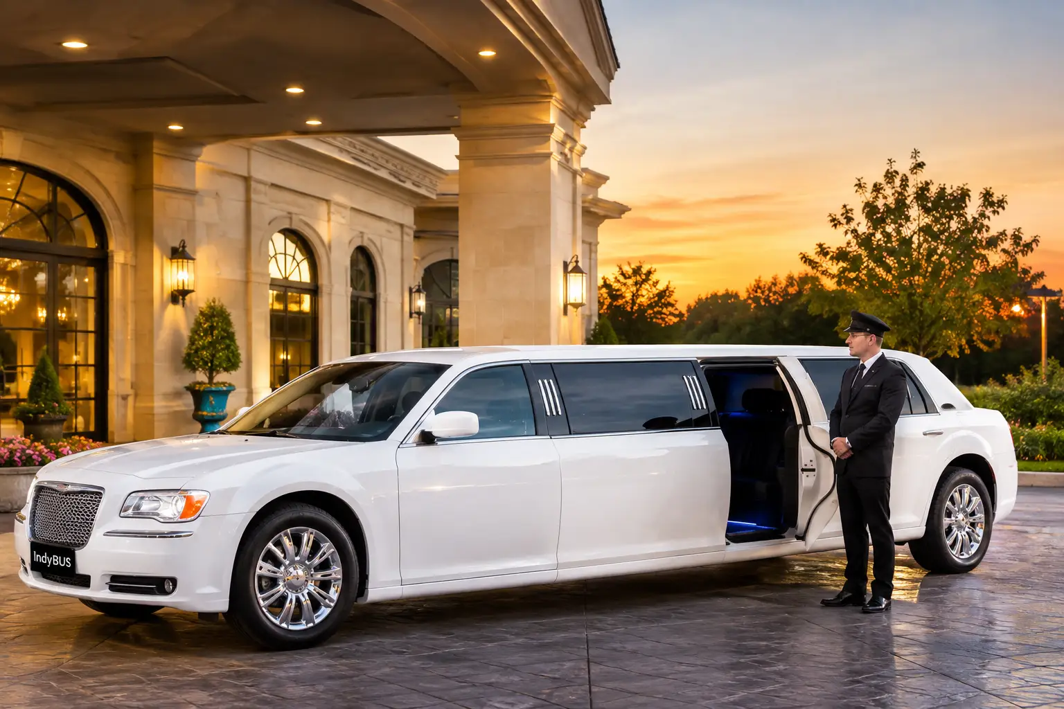 Wedding Limo Service Indianapolis - White Stretch Limousine