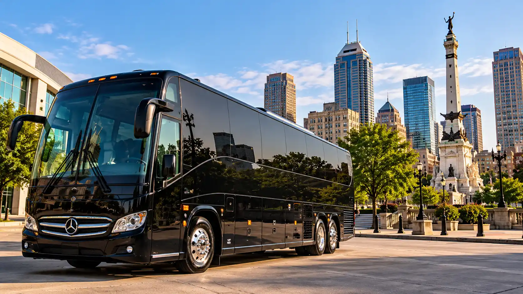 56 passenger motor coach convention shuttle Indianapolis