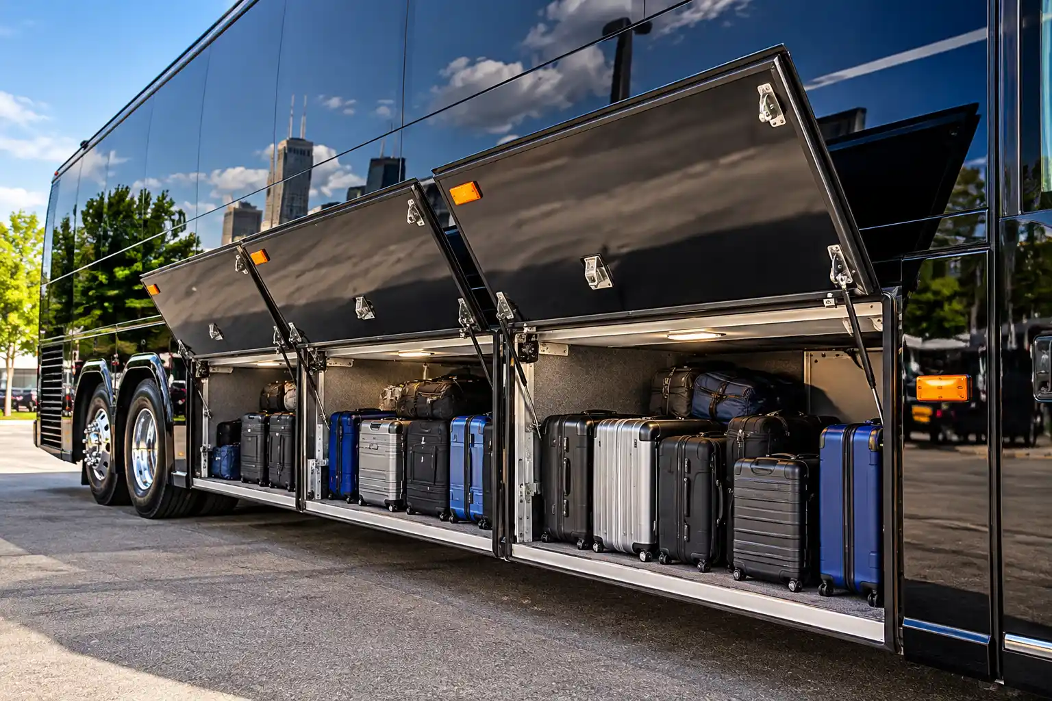 Motor Coach Luggage Capacity Indianapolis - Under Floor Storage Bays